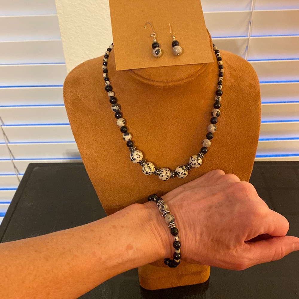 Necklace, earrings, bracelet set